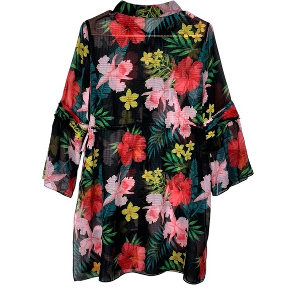 Soft Surroundings Floral Sheer Swimsuit Cover Up – Tropical Print – Size M - Picture 2 of 10